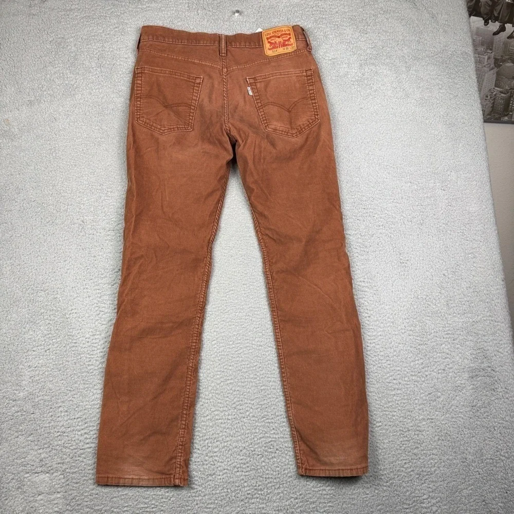 Levi's 511 Slim Fit Corduroy Pants Copper Orange‎ Men's Size 31x32